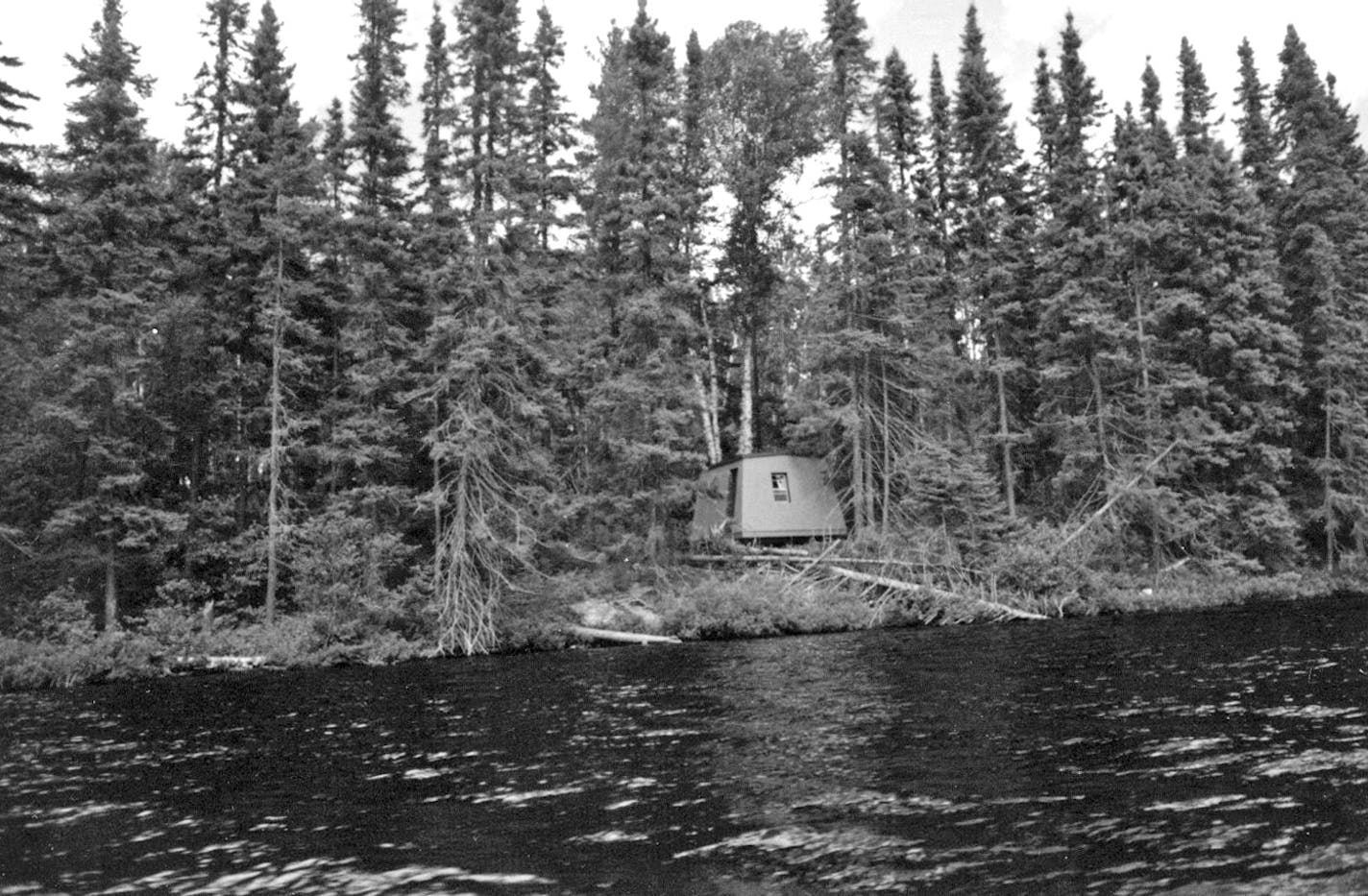 Joan Crosby and her husband, Dick, spent a year in this tiny cabin on Tucker Lake a few miles off the Gunflint Trail.