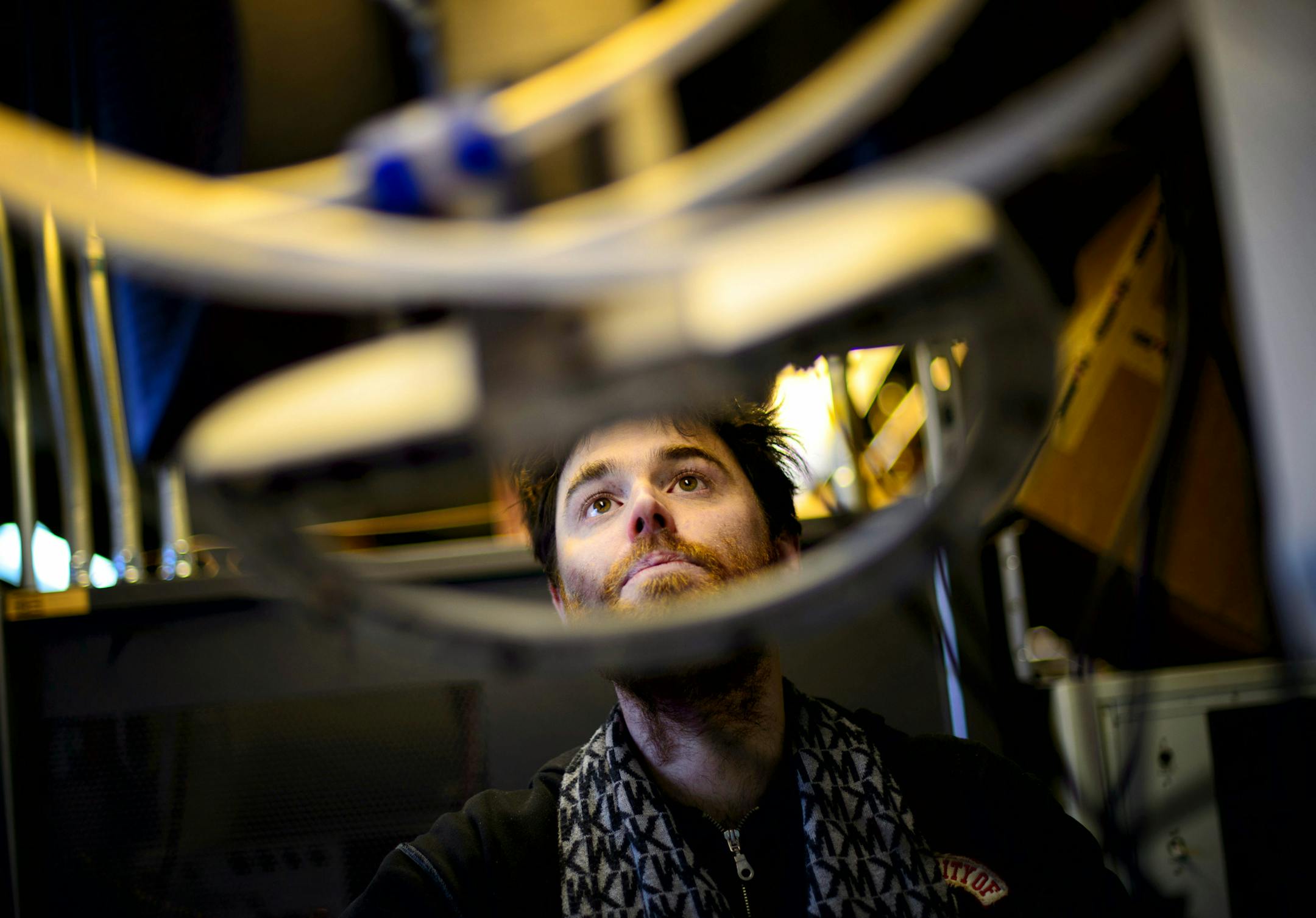 University of Minnesota research assistant Jeff Wood gathered data for their atmospheric science research at UMore Park in Rosemount. They are researching the carbon balance of agricultural systems there. ] GLEN STUBBE * gstubbe@startribune.com Monday, February 23, 2015
