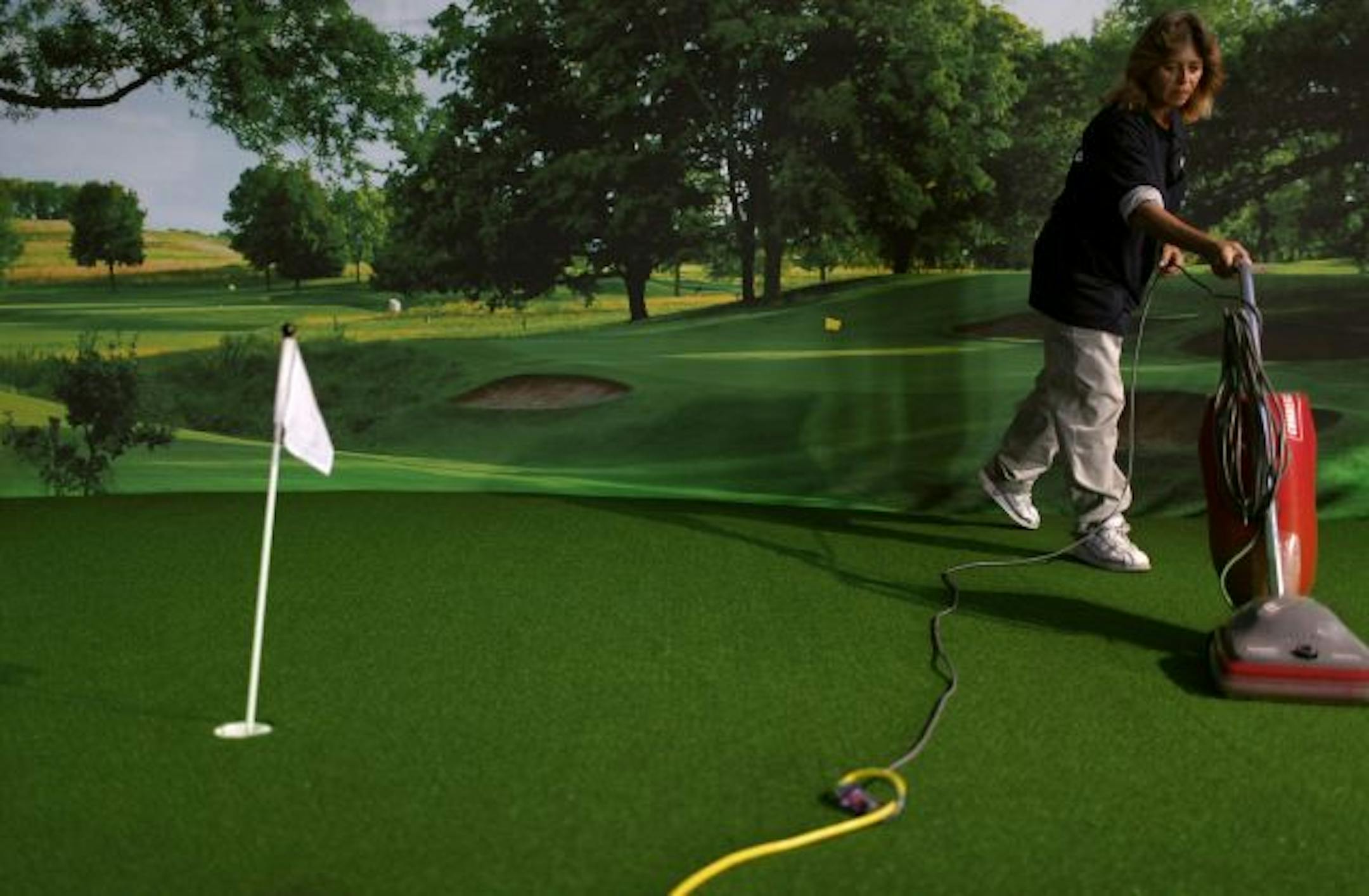 Shirley McKenna tidied up a chipping green Sunday afternoon in the PGA Learning Center on the grounds of Hazeltine National in Chaska. It's PGA Championship week, and today the players will play practice rounds and sign autographs, all leading to competition starting Thursday and a champion Sunday.