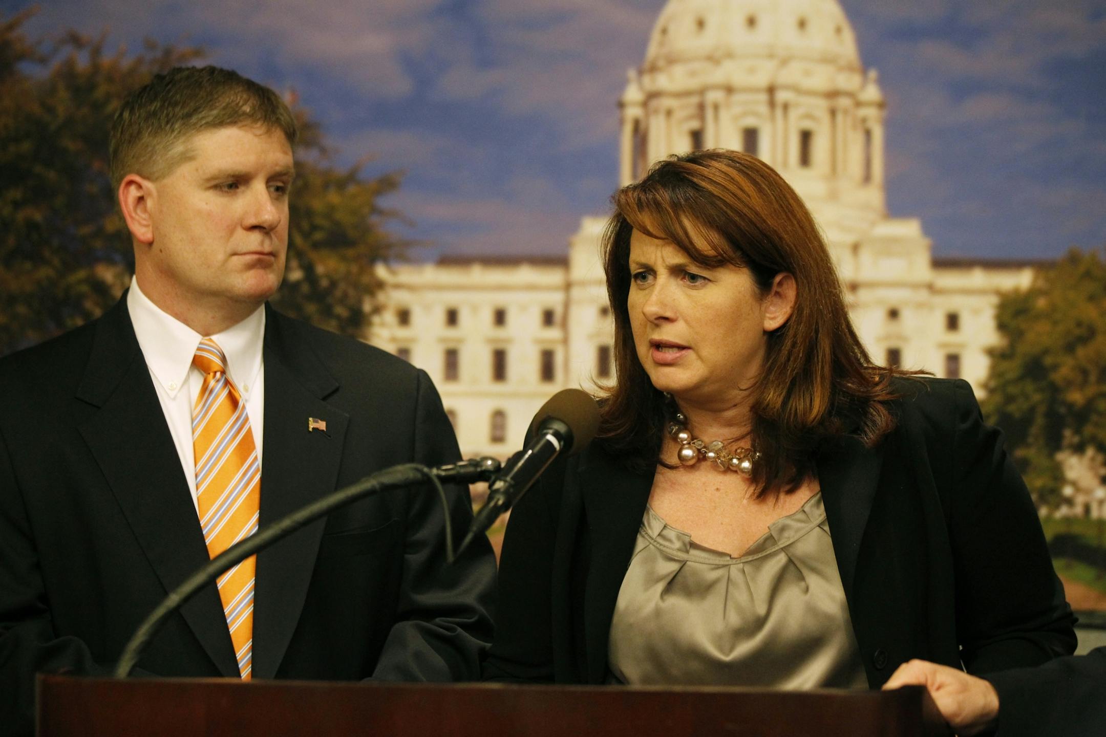 Republican Speaker of the House Kurt Zellers and Senate Majority Leader Amy Koch.