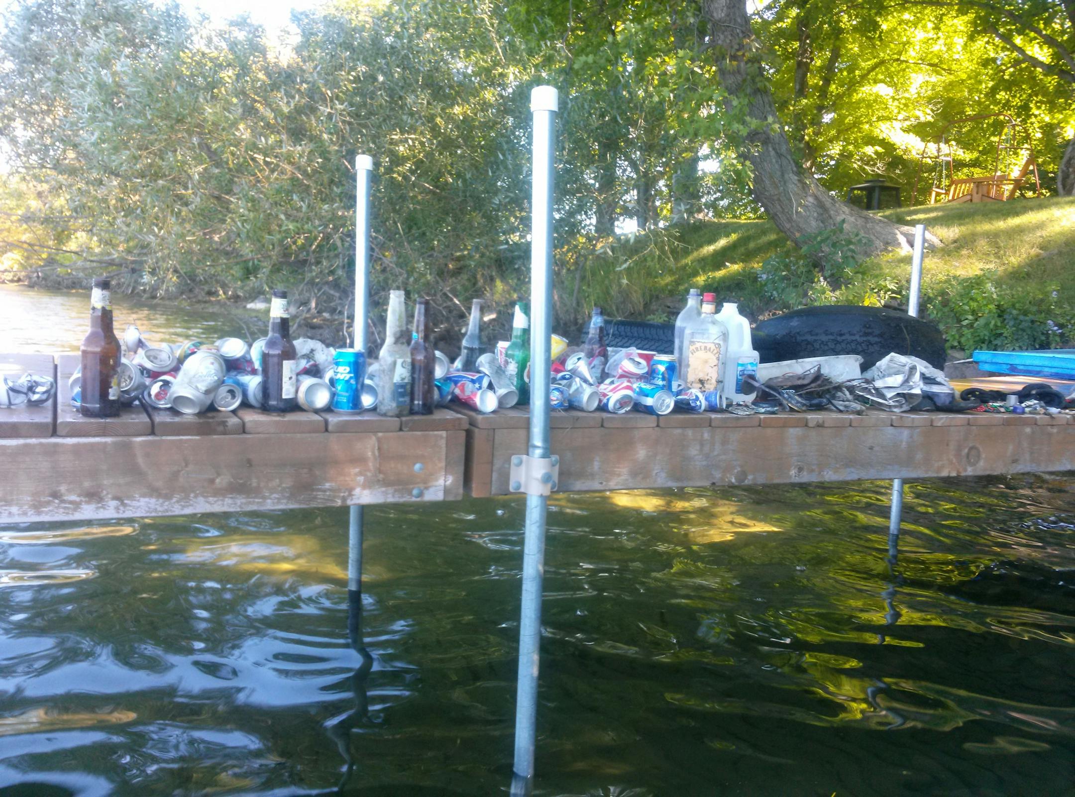 Submitted photos from Josh Leddy, owner of Lifeís A Beach Shoreline Services, which volunteers to dive and pick up trash with volunteers from Tonka Bay Marina every other week in Lake Minnetonka near Big Island.