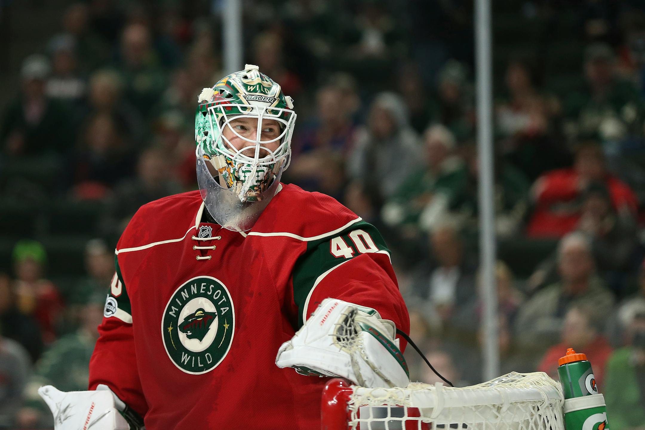 Wild goalie Devan Dubnyk filmed an iPhone pep talk for ailing young fan Owen Guertin, telling the youngster to "keep being strong."