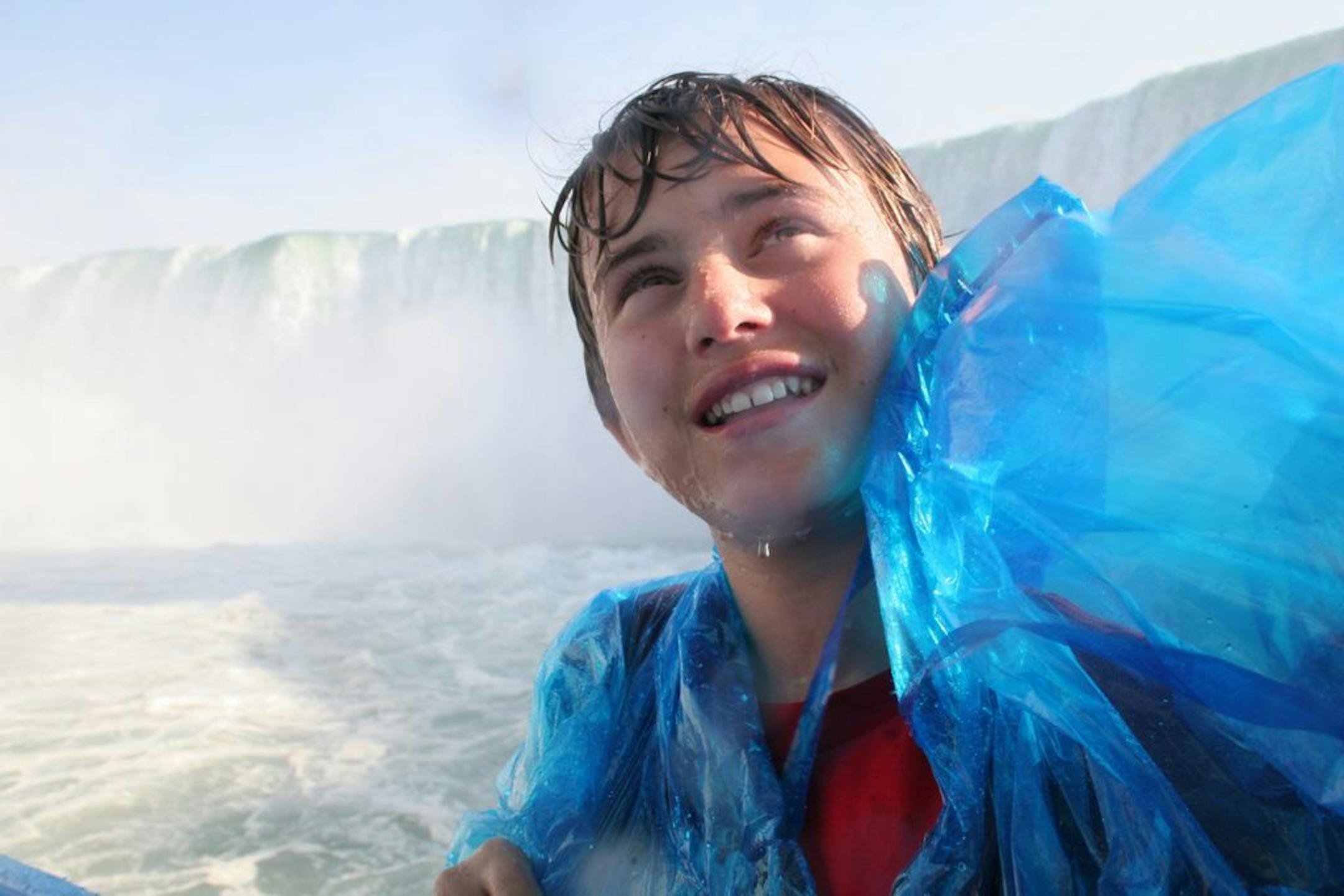 The author's son, Peter, on the Maid of the Mist at Niagara Falls, where the family stopped briefly during a road trip from Minneapolis to Toronto.