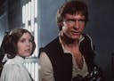 Carrie Fisher and Harrison Ford star in the original "Star Wars" movie.