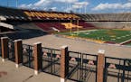 An empty TCF Bank Stadium, home of the University of Minnesota Gophers, was photographed Thursday, Aug. 13, 2020 in Minneapolis, Minn. ]