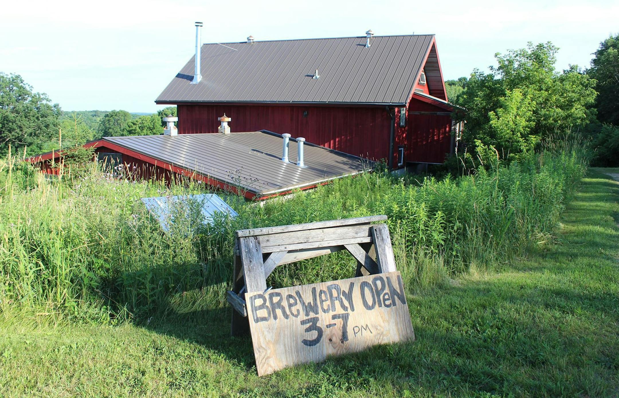 Dave's BrewFarm near Wilson, Wis., is powered by wind, and is the site of periodic weekend beer tastings.