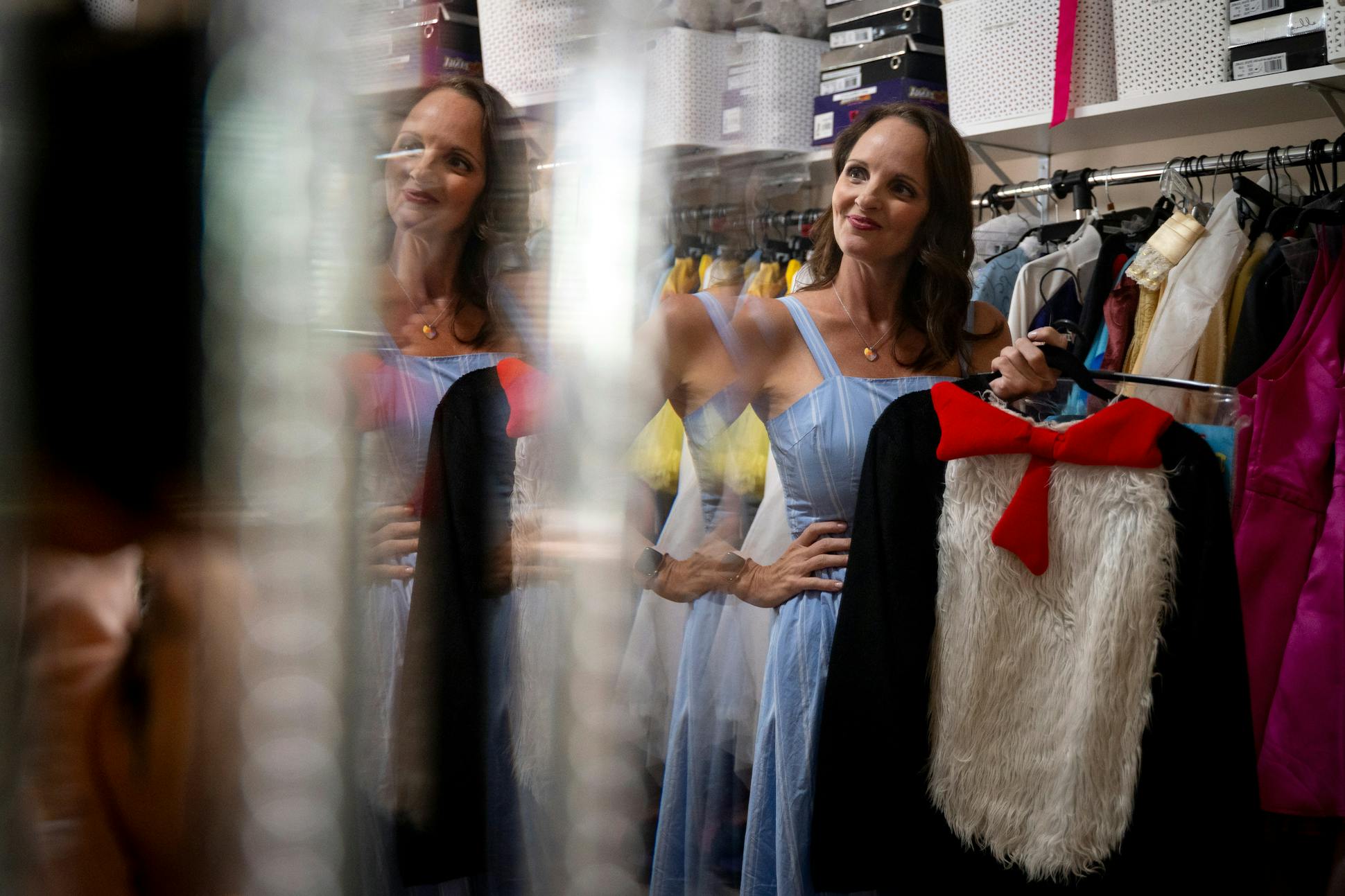 Fenstad has nearly 100 costumes in her Plymouth home for the 700-plus gigs she performs a year.