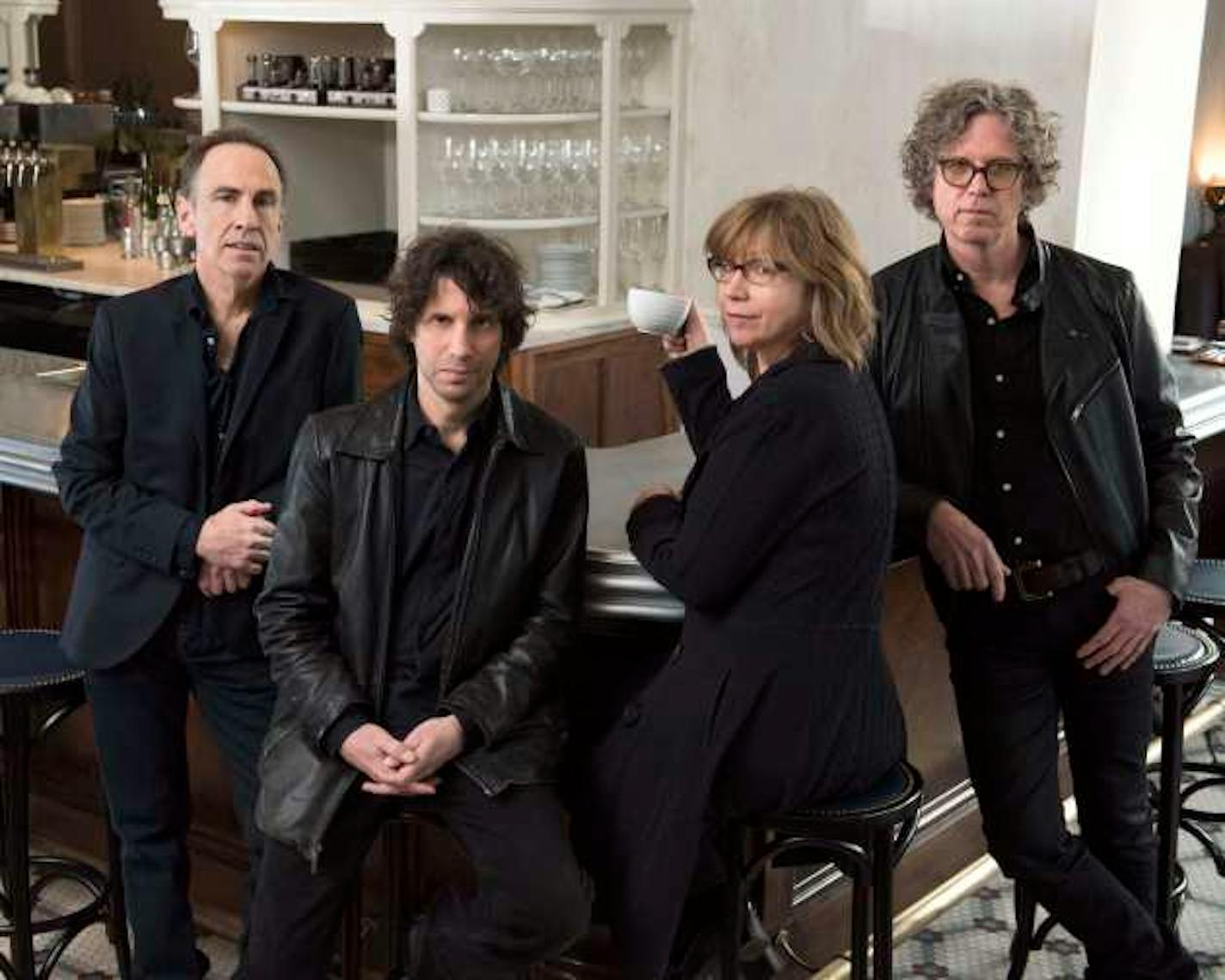 Tim O'Reagan, Marc Perlman, Karen Grotberg and Gary Louris recorded with Ray Davies in London last January. / Heidi Ehalt