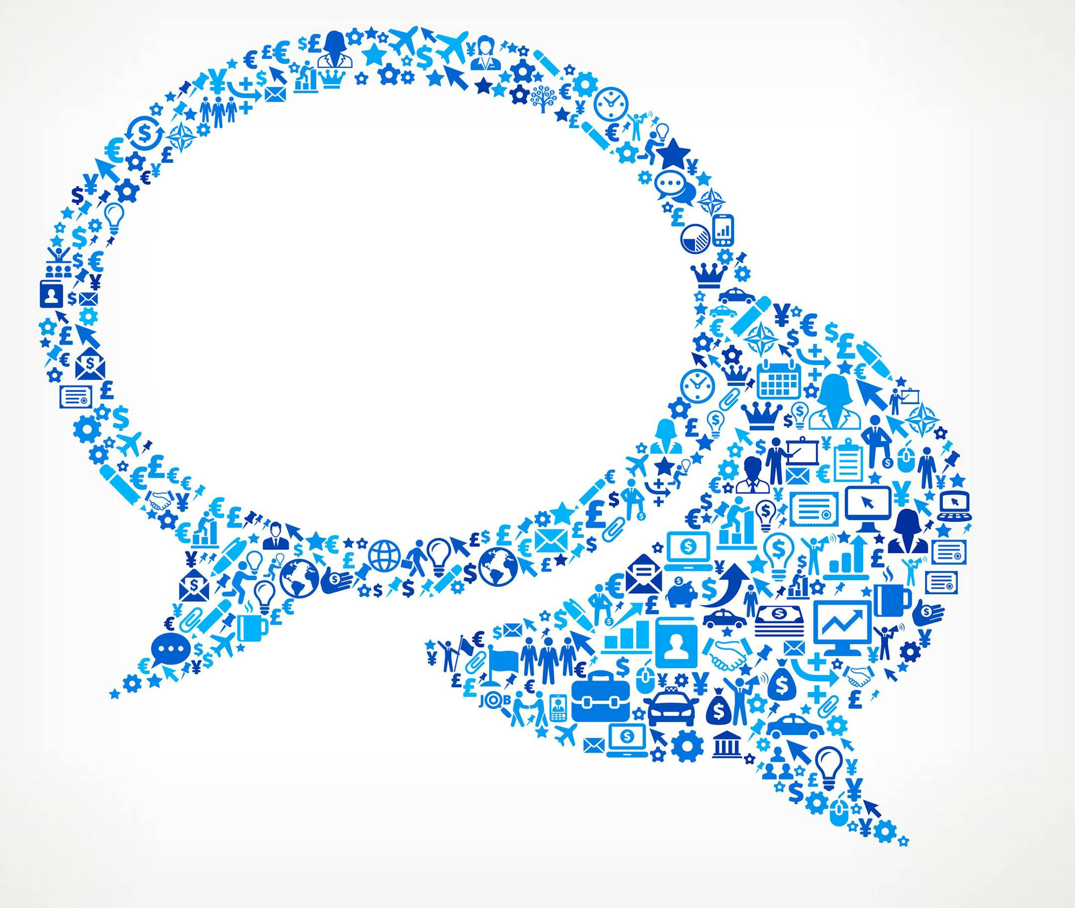 Communication on Business Icon Pattern