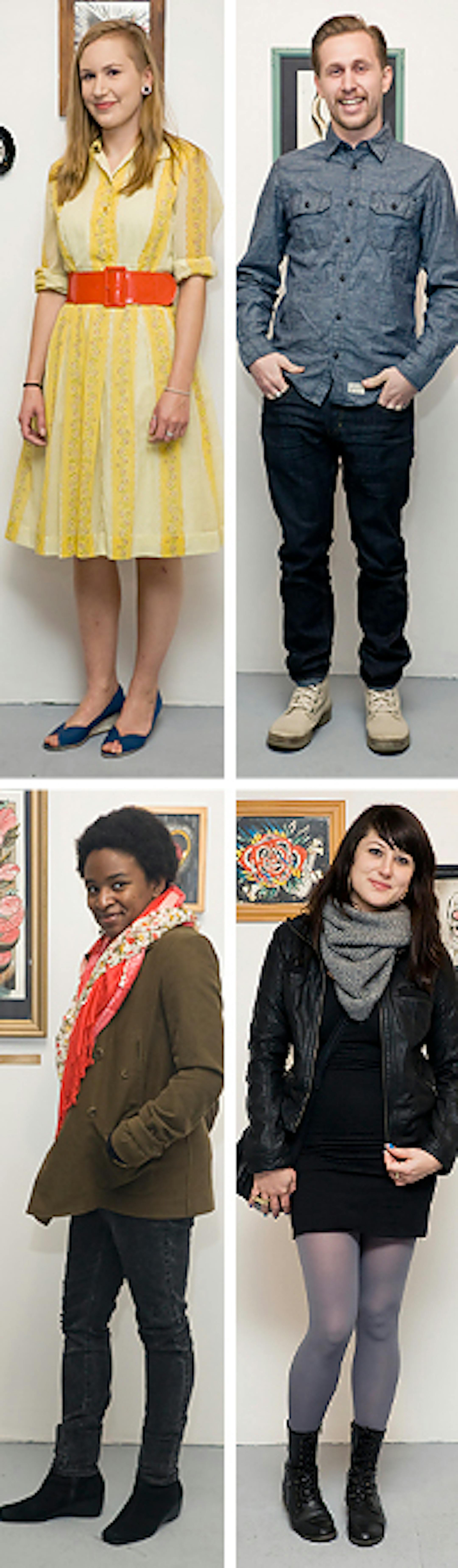 Clockwise from top - Emily Cora Clifford, Nate Vincent Szklarski, Casey Swanson, Amina Harper