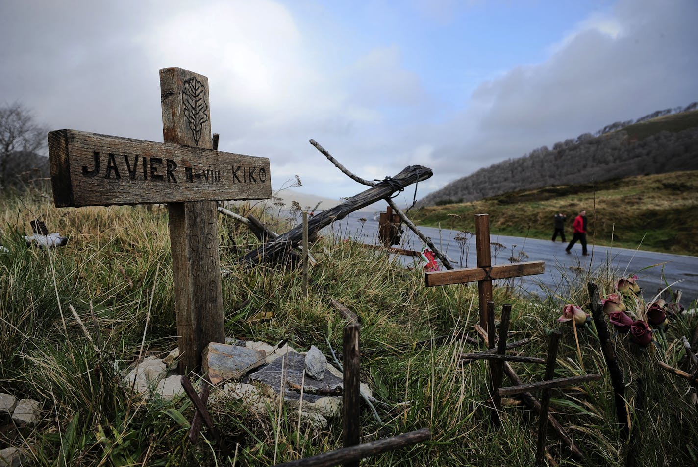 Some of the more than 200,000 pilgrims who walk at least a portion of the Camino de Santiago each year leave a cross along the road in the Pyrenees. Many come to pray for miracles or atone for sins.