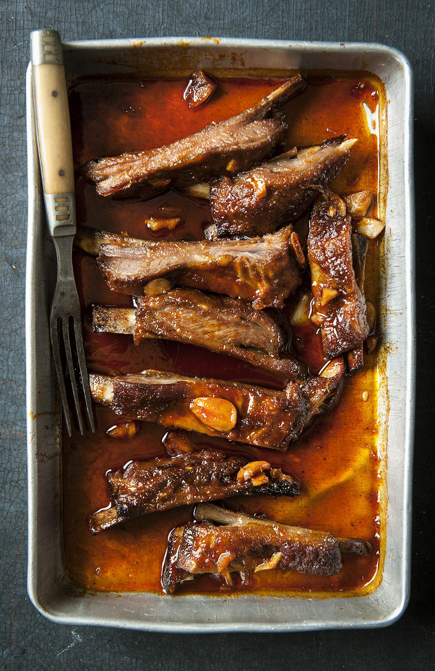 Sticky Lamb Ribs, Hot and Sweet.