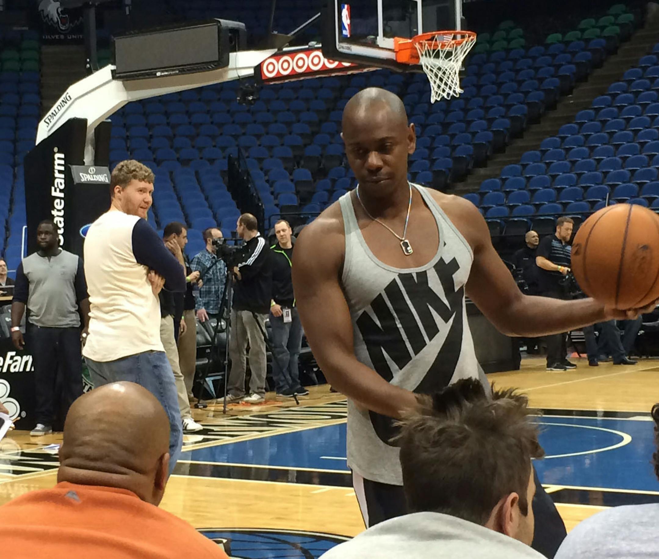 Comedian Dave Chappelle during his charity basketball after-party at Target Center late Saturday following his last of 12 sold-out standup performances this week. 11/17/13 Chris Riemenschneider Star Tribune Chris.Riemenschneider@startribune.com>