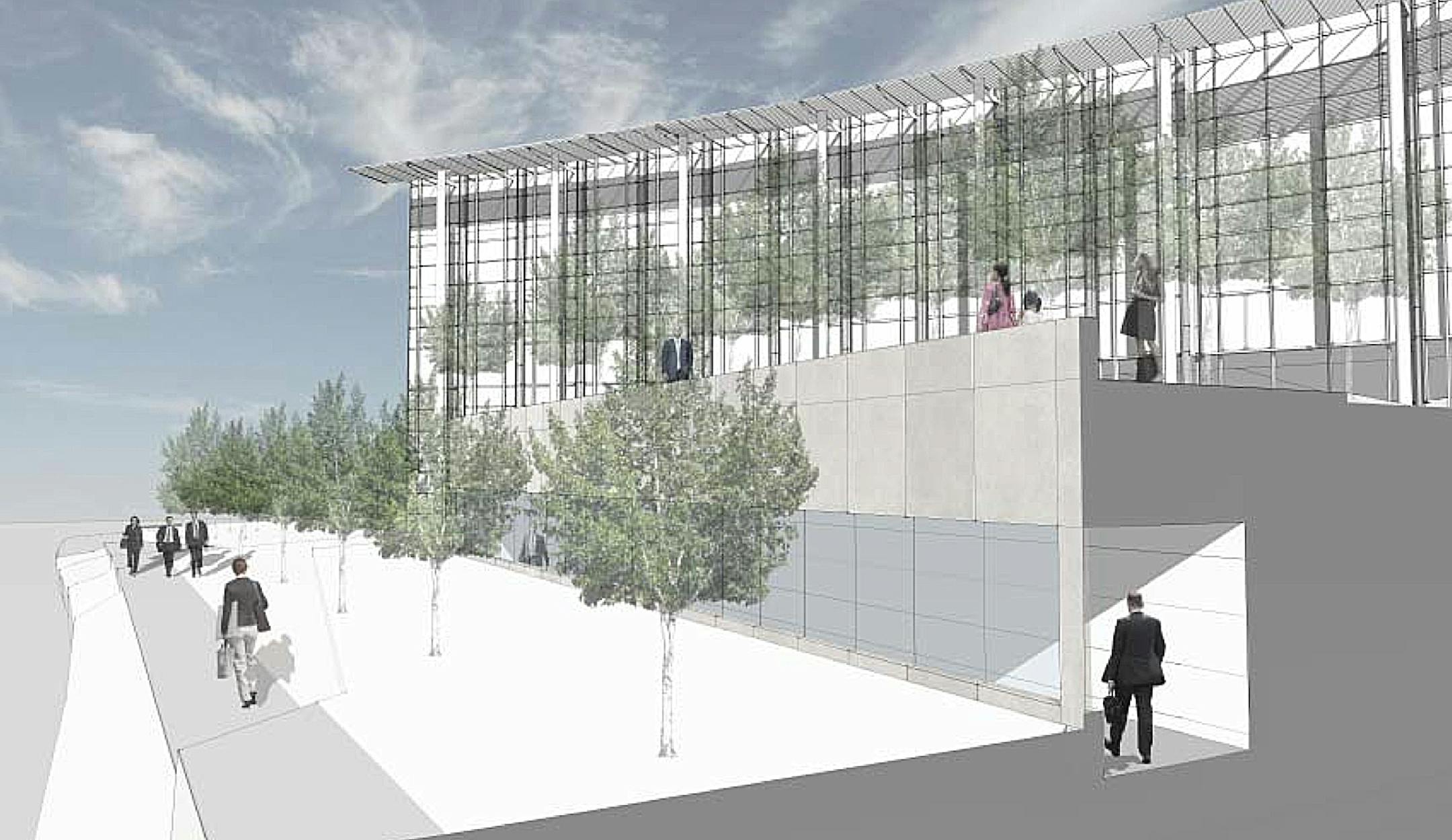 New Minnesota Senate building: natural light, reflecting pool