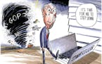 Editorial cartoon: Mitch stepping down