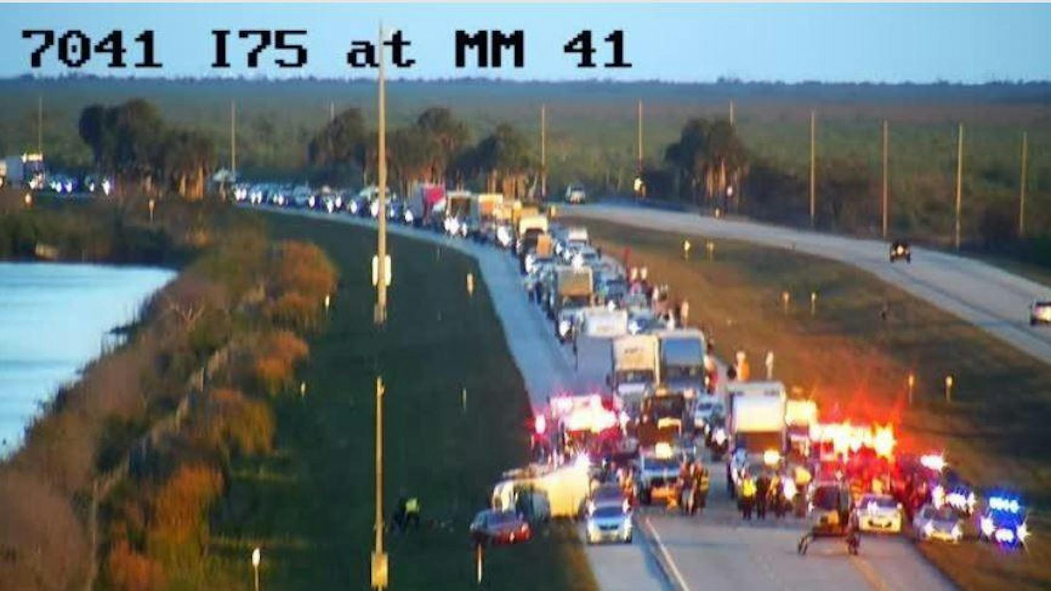 One person was killed and more than a dozen others hurt in a crash involving a pickup and van on Alligator Alley in western Broward County Tuesday evening March 6. 2018.