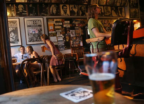 A wide selection of brews and mixed drinks is offered at the Joynt – and the clientele is just as varied.