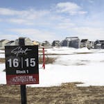 An open lot with the backdrop of completed homes at the Spirit of Brandtjen Farm development in Lakeville Min., Tuesday, April 23, 2013. ] (KYNDELL HA