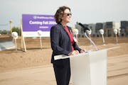 HealthPartners chief executive Andrea Walsh at a groundbreaking ceremony this month for the health system’s new specialty center in Woodbury.