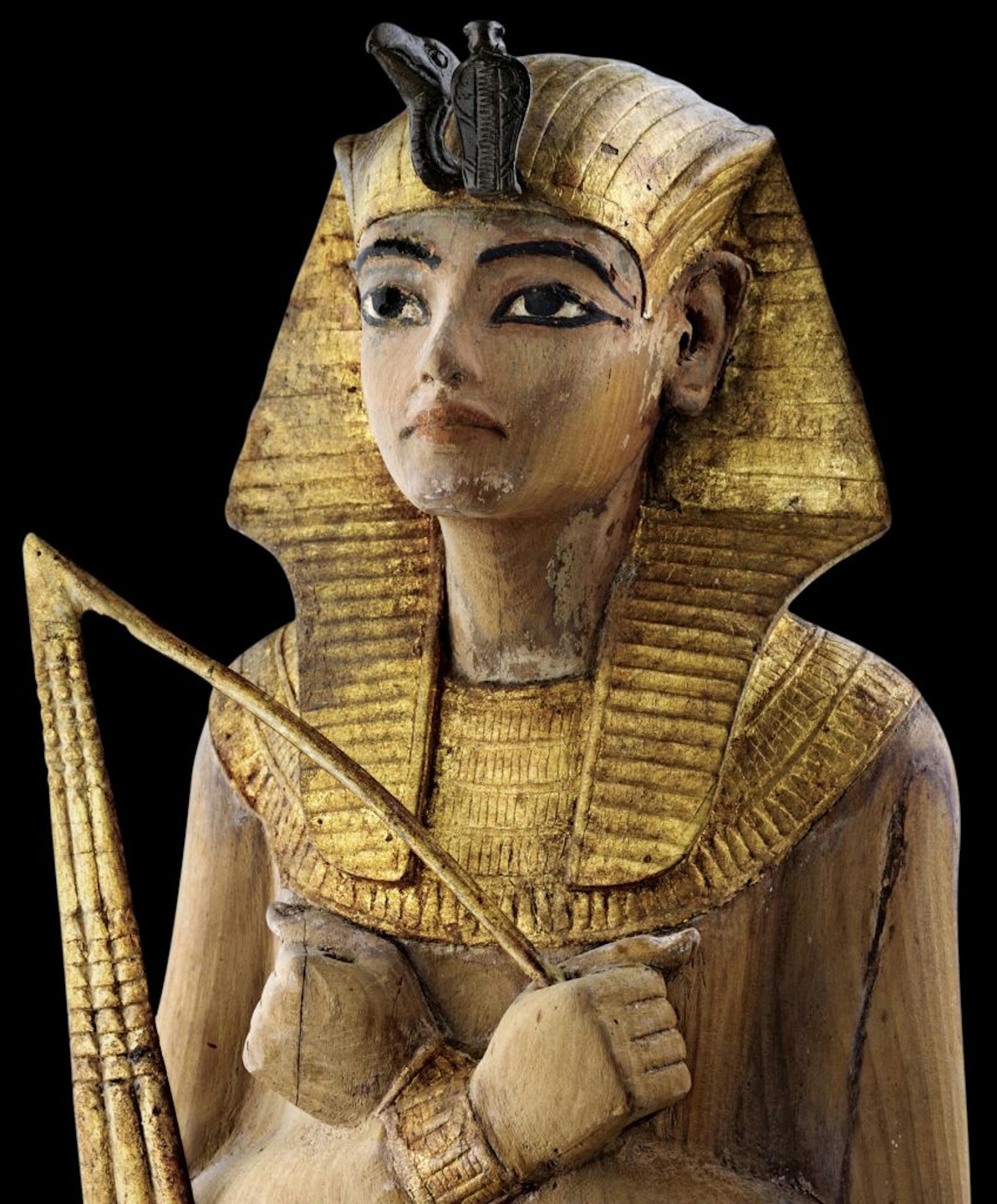 This shabti, or funerary figure, of King Tut was found in the antechamber of his tomb. The shabti is one of 100 artifacts from Tut's tomb and other notable ancient sites in the Tutankhamun: The Golden King and the Great Pharaohs exhibition.