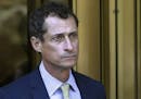 FILE - In this Sept. 25, 2017 file photo, former Congressman Anthony Weiner leaves federal court following his sentencing in New York.