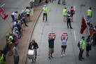 More than 100 anti-Trump protesters demonstrated Friday, May 17, 2024 outside the St. Paul RiverCentre in St. Paul.