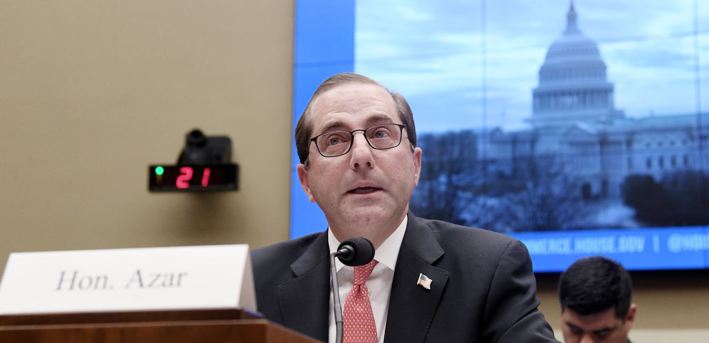 Health and Human Services Secretary Alex Azar testifies before the House Energy and Commerce Committee, on Capitol Hill FEb. 15, 2018 in Washington, D.C. (Olivier Douliery/Abaca Press/TNS) ORG XMIT: 1223778