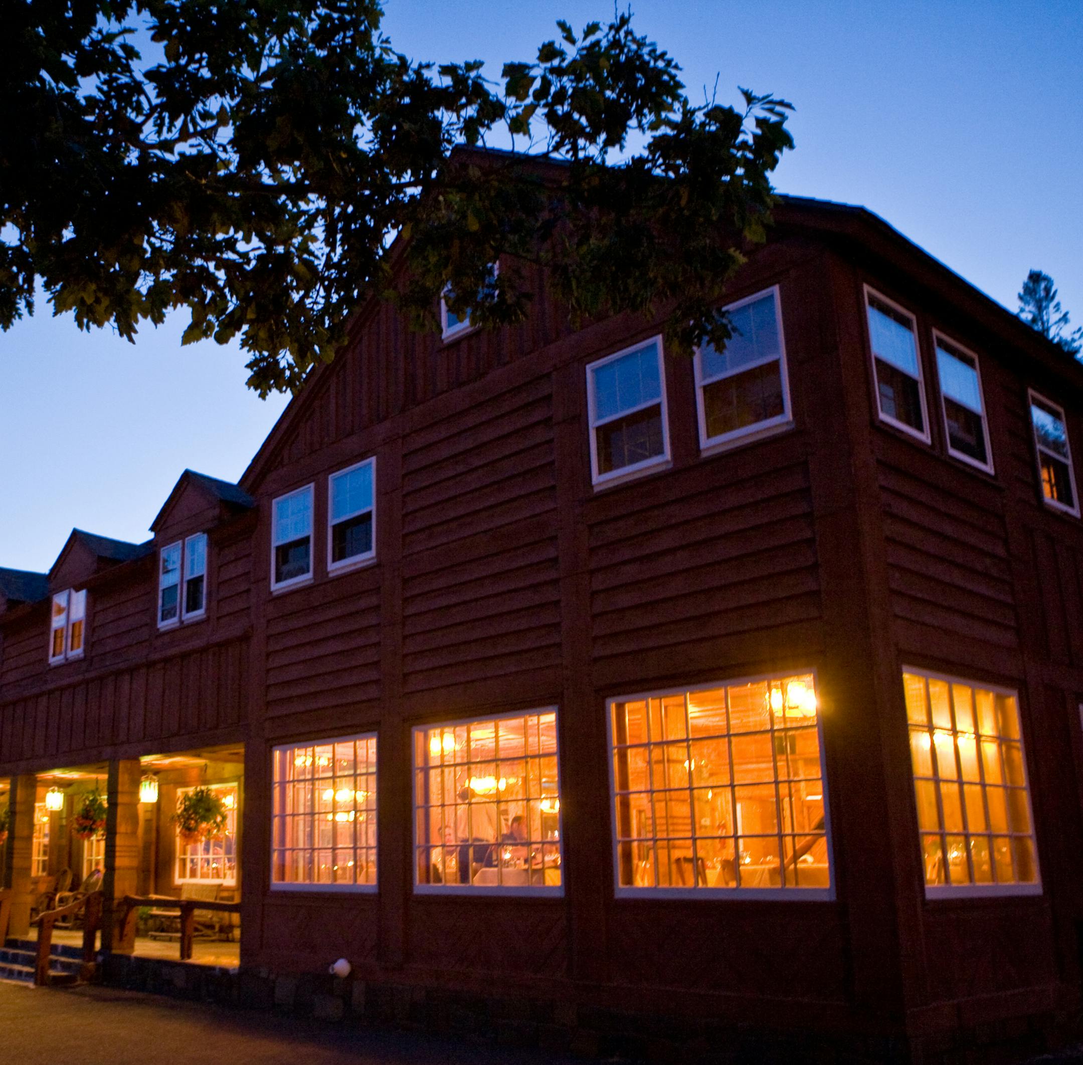 Windows shine bright at Lutsen’s Lakeside Dining Room.