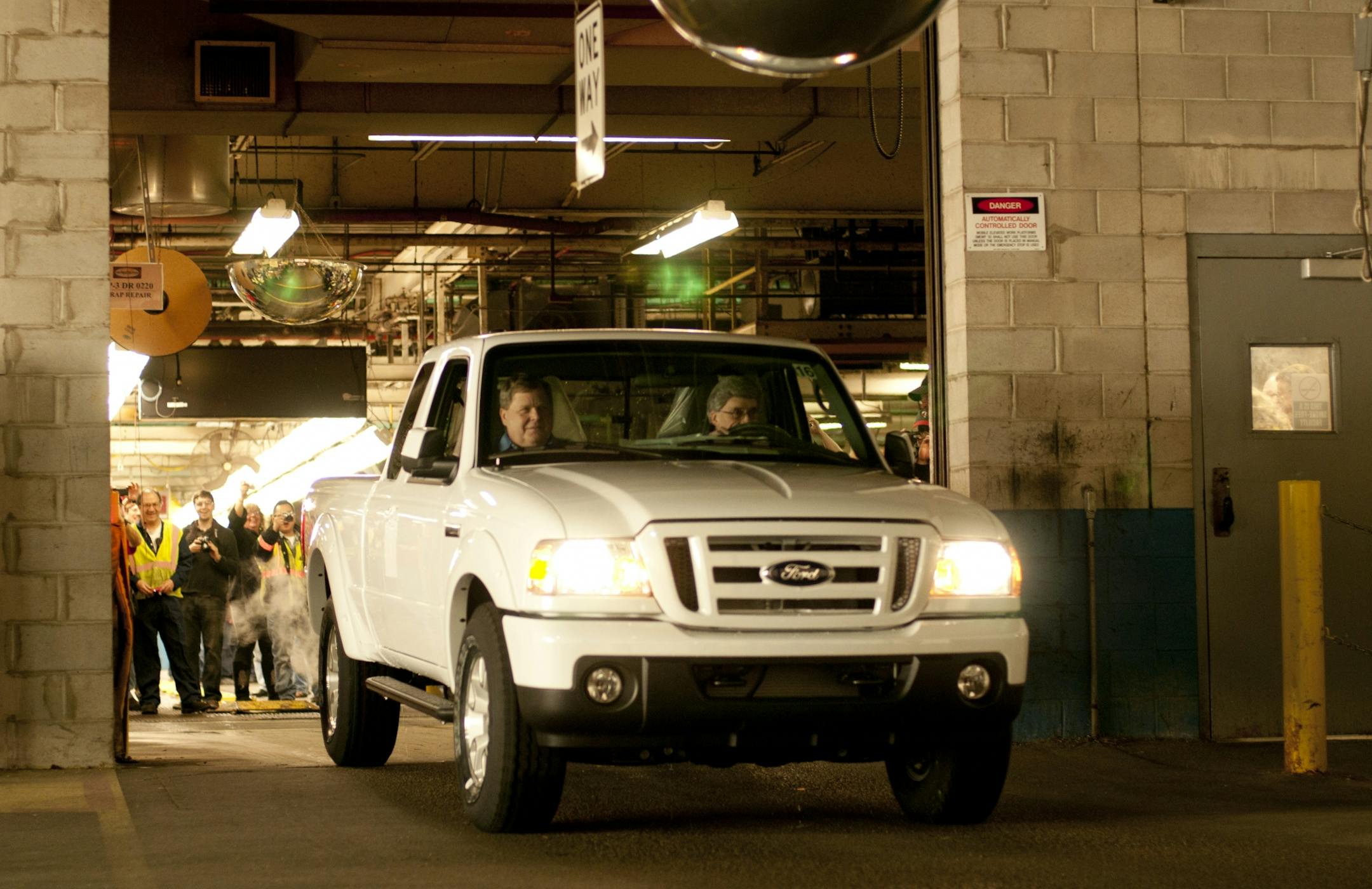 Workers cheered – and choked up – as the last Ford Ranger roared out of the St. Paul assembly plant Friday morning.