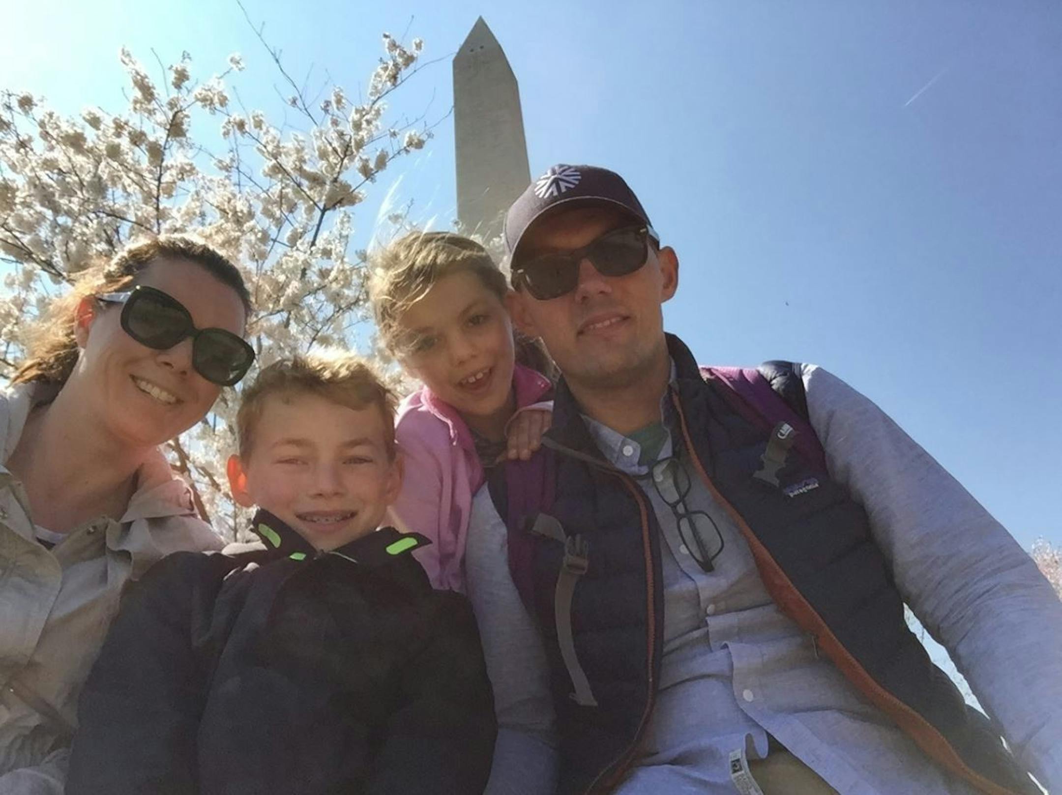 Kai and Amy Gudmestad of Minneapolis had a more peaceful time showing their kids, Eli and Lucy, the White House in Washington, D.C., than when they arrived at the U.S. Capitol for their tour Monday.