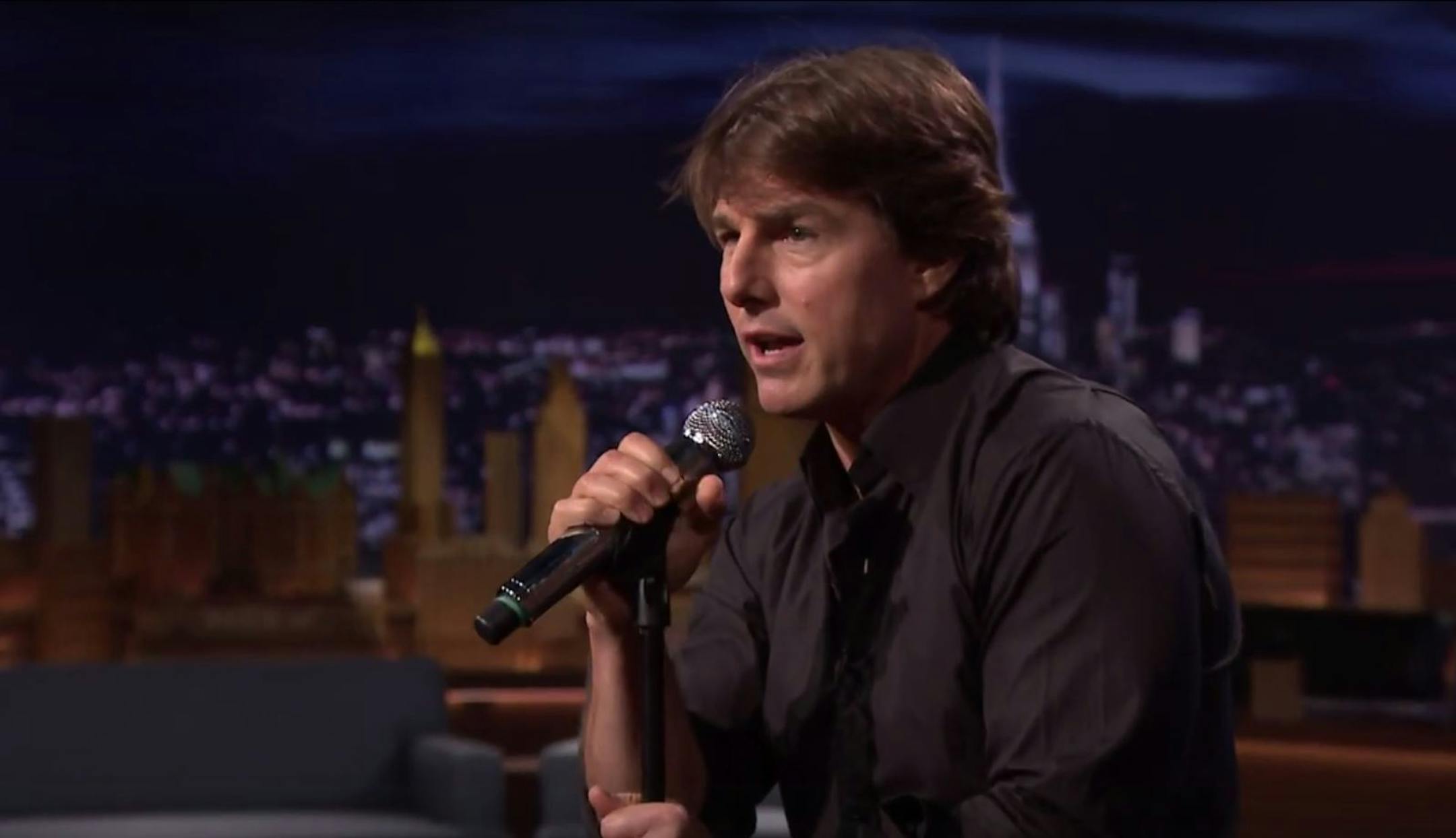 Tom Cruise lip-synced to "Paradise by the Dashboard Light" on the "Tonight Show" as part of the promotion for the new "Mission: Impossible" movie.