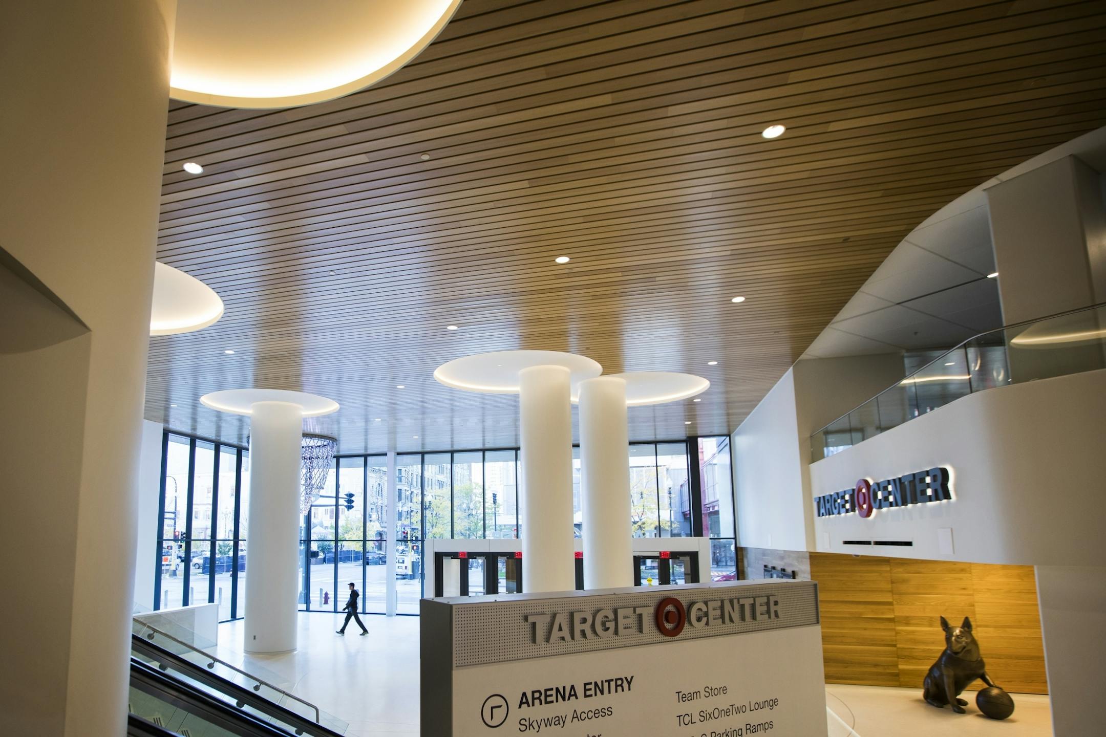 The main lobby of the renovated Target Center.