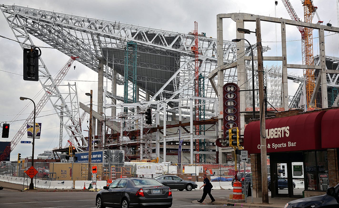 Hubert's Caf&#xc8; and Sports Bar by the stadium has sold. ] JIM GEHRZ &#xef; james.gehrz@startribune.com / Minneapolis, MN / June 4, 2015 / 4:00 PM &#xf1; BACKGROUND INFORMATION: Hubert's Caf&#xc8; and Sports Bar by the stadium has sold. The original owner, Steve Anderly, has been battling terminal cancer for years and said it's time to change gears. The new owner -- Stadium Partners LLC -- is a small, independent company with minor real estate holdings in the Twin Cities.