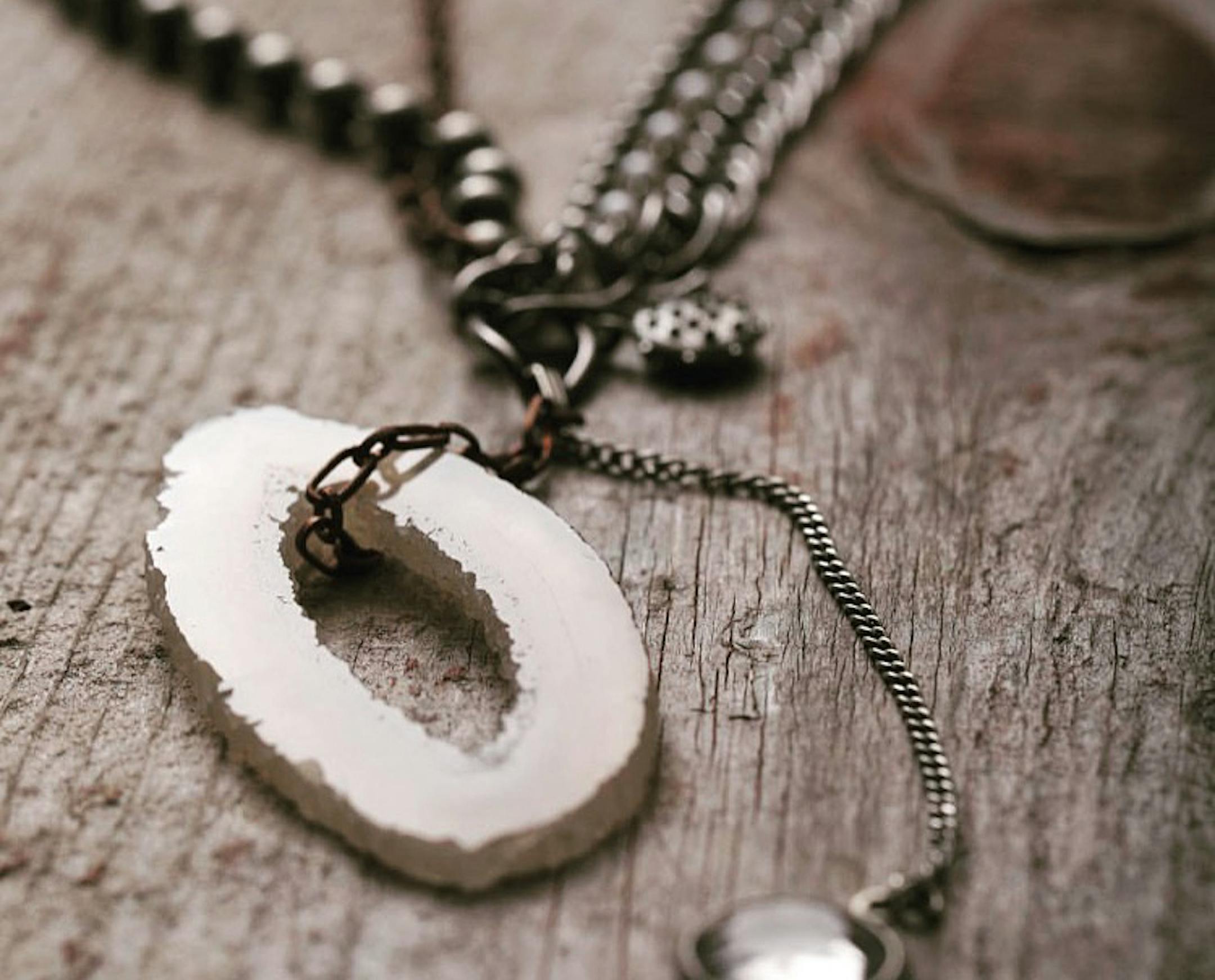 Unrefined Jewelry is made from found objects, vintage and modern pieces. Create custom pieces that reimagine your family heirlooms and personal memorabilia. Provided photo