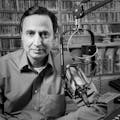 Mukhtar Thakur in the radio studio at KFAI in Minneapolis. Photo in a series for IRG entitled The Muslim Experience in Minnesota