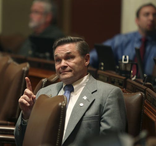 Freshman lawmaker Glenn Gruenhagen in the House Chambers at the State Capitol.