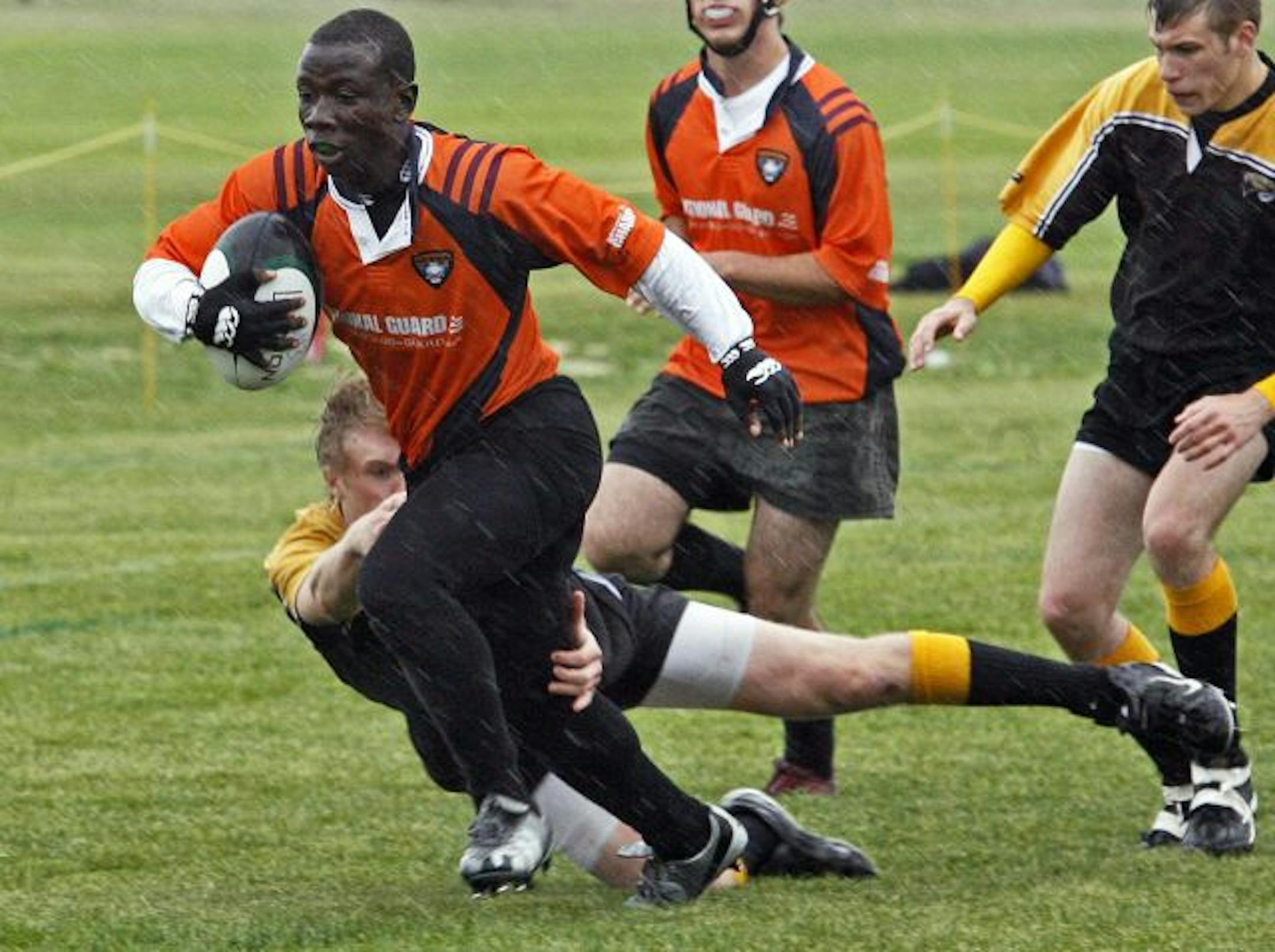 Willie Hankerson, 17, beat his teammates to the ball during a recent pretournament practice. "Rugby has changed my life a lot because, without it, I'd be out there doing something stupid, doing something bad," he said.