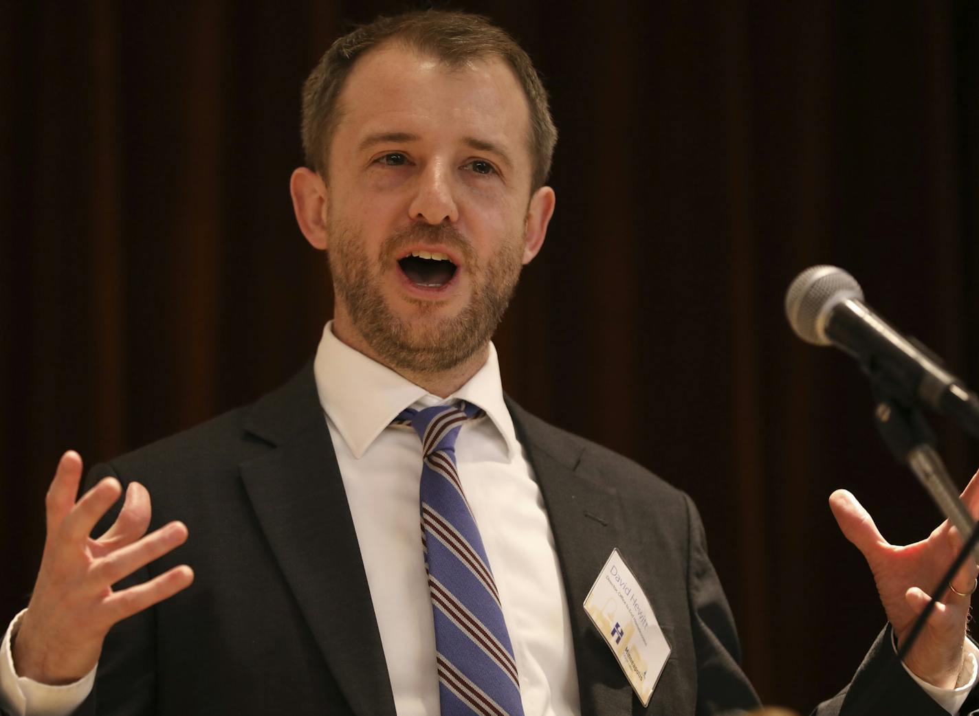 The new director of the Office to End Homelessness, David Hewitt, spoke about the challenges going forward to eliminate homeless in the county. ] JEFF WHEELER &#xef; jeff.wheeler@startribune.com Hennepin County marked the 10-year anniversary of it's long-term initiative to end homelessness, Heading Home Hennepin, with a community gathering Wednesday afternoon, March 29, 2017 at Hennepin Ave. United Methodist Church in Minneapolis.