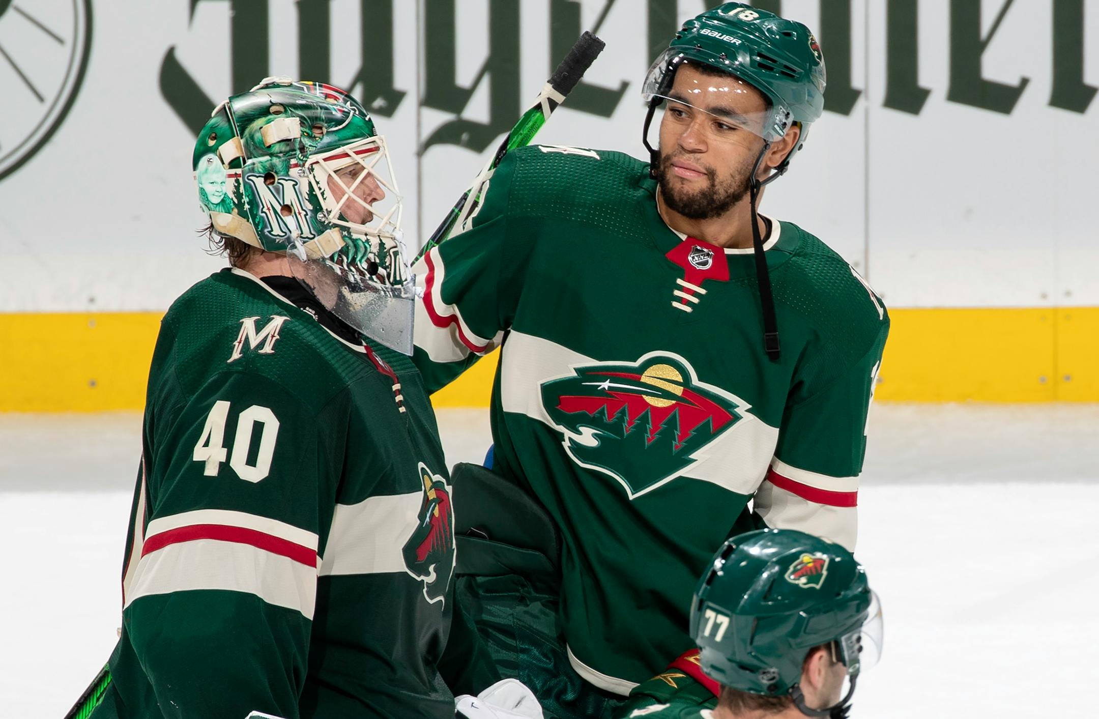 Minnesota Wild goalie Devan Dubnyk skated off the ice at the end of the game. ] CARLOS GONZALEZ • cgonzalez@startribune.com – St. Paul, MN – September 29, 2019, Xcel Energy Center, NHL Pre Season Hockey, Minnesota Wild vs. Winnipeg Jets