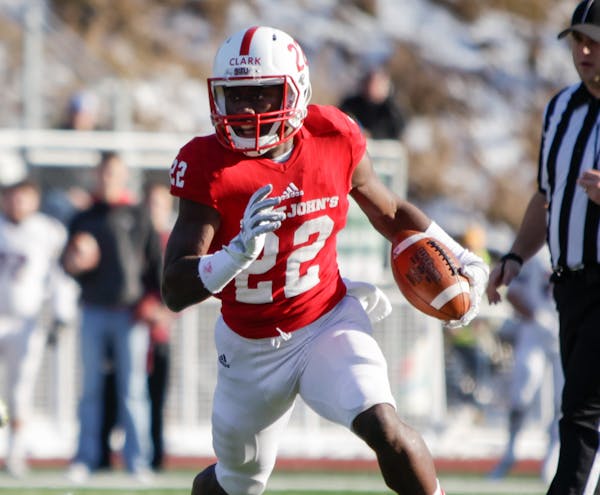 Wide receiver Evan Clark of St. John's has 27 catches for 445 yards and six TDs, helping the Johnnies to an 8-2 record.