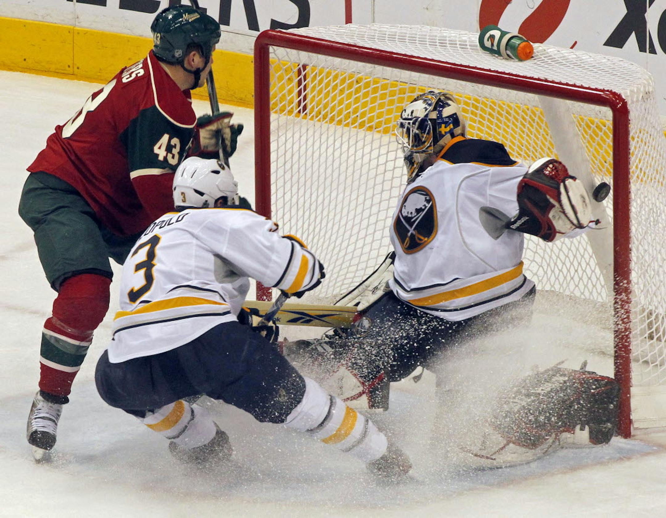 The Wild's Warren Peters scored his third goal in 34 NHL games and his first since Nov. 21, 2009, with Dallas.