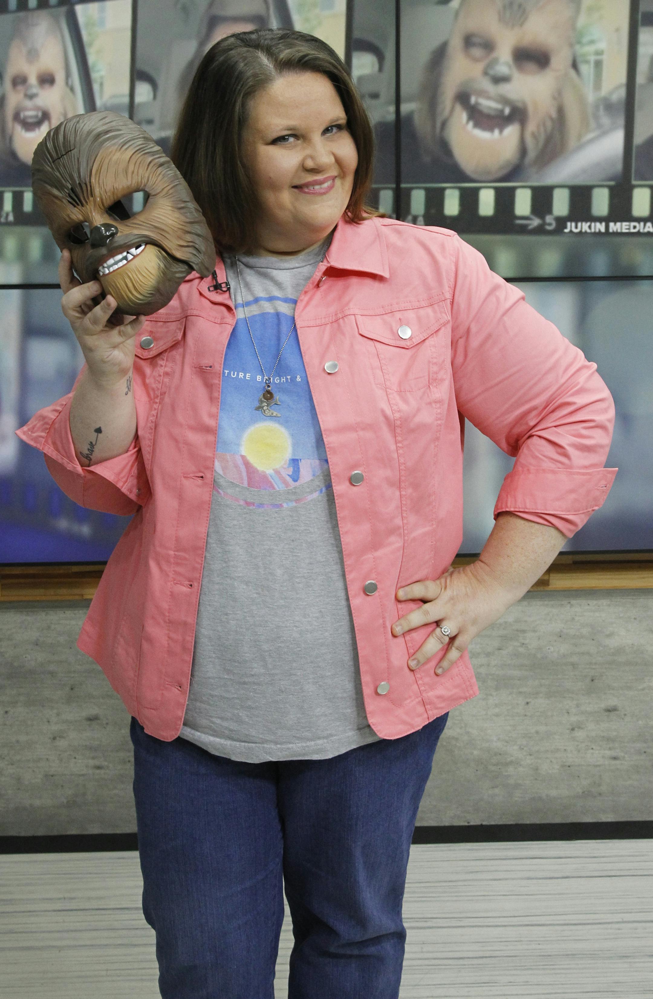 GOOD MORNING AMERICA - Candace Payne, the "Chewbacca Mom" is a guest on "Good Morning America," 5/23/16, airing on the ABC Television Network. (ABC/Lou Rocco) CANDACE PAYNE