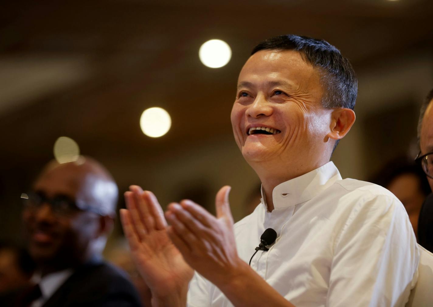 Chinese business magnate, founder and executive chairman of the e-commerce Alibaba Group, Jack Ma applauds as he attends an entrepreneurship discussion in Nairobi, Kenya Thursday, July 20, 2017. Ma, a Special Adviser to the United Nations Conference on Trade and Development (UNCTAD) for Youth Entrepreneurship and Small Business, is on a two-day visit to discuss entrepreneurship, e-commerce and China-Africa trade and business opportunities. (AP Photo/Ben Curtis) ORG XMIT: ABC101