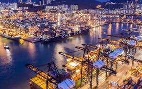 The Kwai Tsing Container Terminals in Hong Kong on April 7, 2020. The coronavirus pandemic may prompt some countries to reexamine their reliance on fa