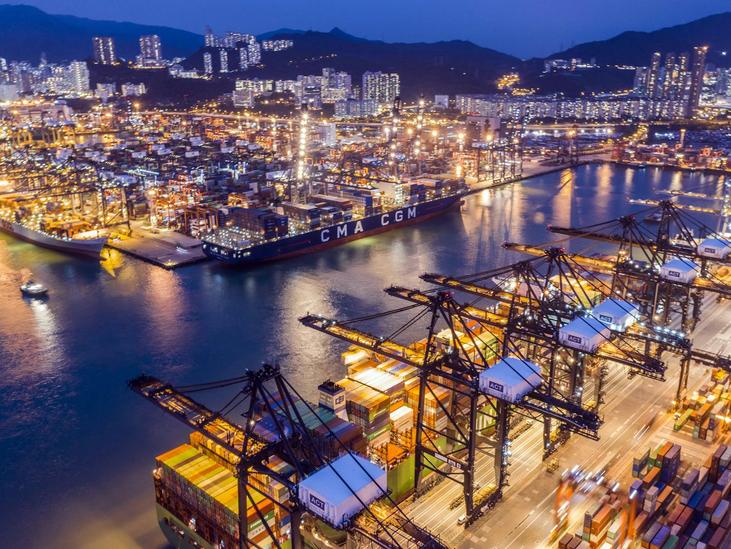 The Kwai Tsing Container Terminals in Hong Kong on April 7, 2020. The coronavirus pandemic may prompt some countries to reexamine their reliance on far-flung supply chains. (Lam Yik Fei/The New York Times)