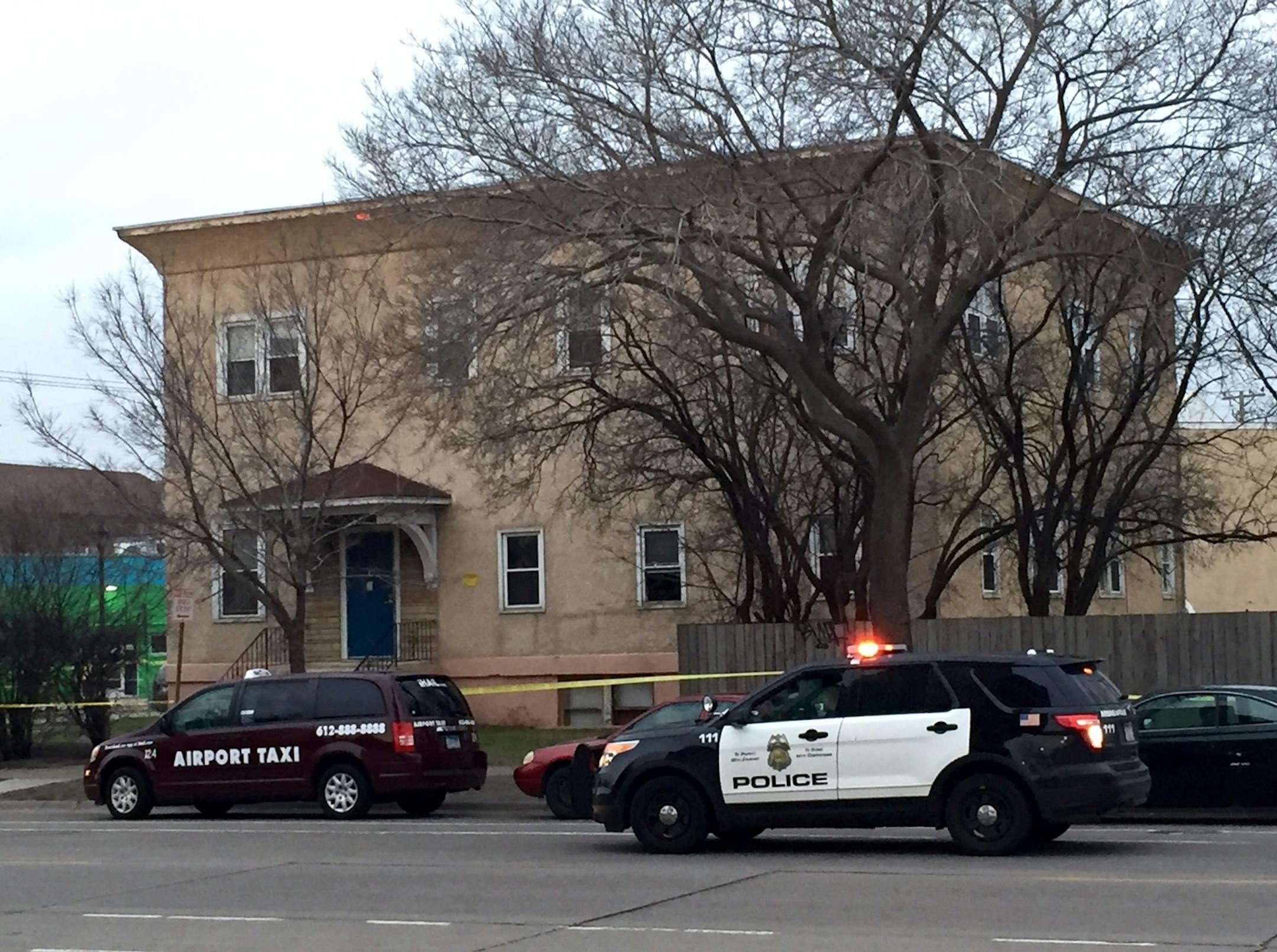 Police were still at the scene a couple hours after a reported shooting on the 2100 Block of Minnehaha Avenue S. in Minneapolis Monday morning.