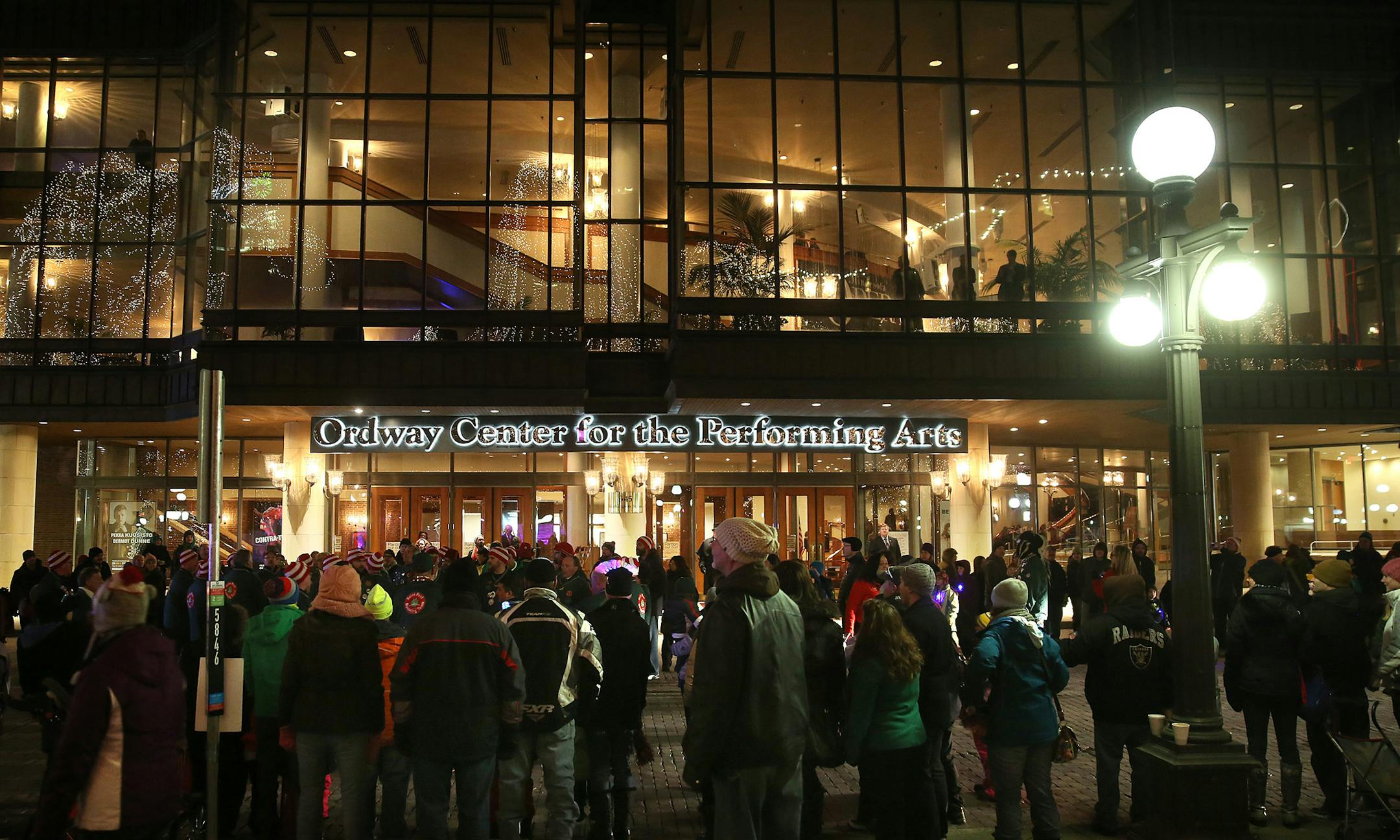 Hundreds of people lined the street in front of the Ordway Center, as the St. Paul Winter Carnivalâ€™s Torchlight Parade passed by. ] JIM GEHRZ â€¢ jgehrz@startribune.com / St. Paul, MN / January 31, 2015 / 6:00 PM / BACKGROUND INFORMATION: When the Ordway Center pulls back the curtain on its new 1,100-seat concert hall next weekend, it will be a milestone not only for the 30-year-old arts complex, but for the city of St. Paul and the Twin Cities as a whole. Coupled with the Ordway's 1,900-seat main stage, the new home of the St. Paul Chamber Orchestra completes the original vision for the jewel-like venue on Rice Park, which had to scale back its ambitions after money ran short. The new space, designed by Tim Carl — the architect behind last year's successful redo of Northrop Auditorium — solves many problems that have plagued the Ordway for three decades, from sound quality to fractious relations among its arts users. Now that the SPCO has a gleaming new home, the main stage will be open to bring more events to downtown St. Paul, including longer runs by the Minnesota Opera, and more locally produced Broadway-style shows.