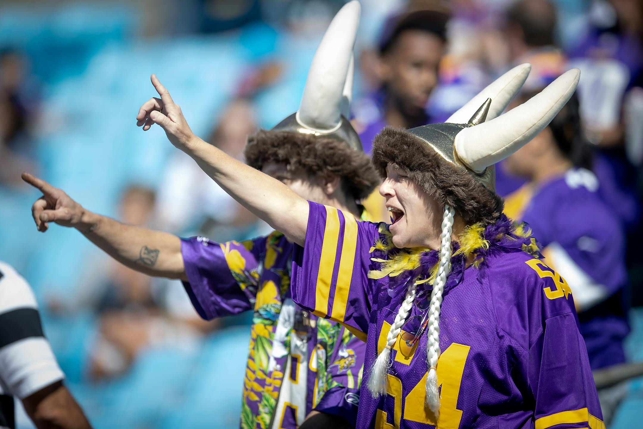 Vikings fans showed their support before the game, Sunday, October 17, 2021 in Charlotte.