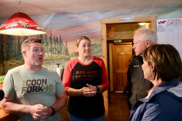 Jesse and Jessica Willemarck own Hugo's Bar in Brimson. They share with Gov. Tim Walz and U.S. Sen. Amy Klobuchar what it's been like to act as the ch