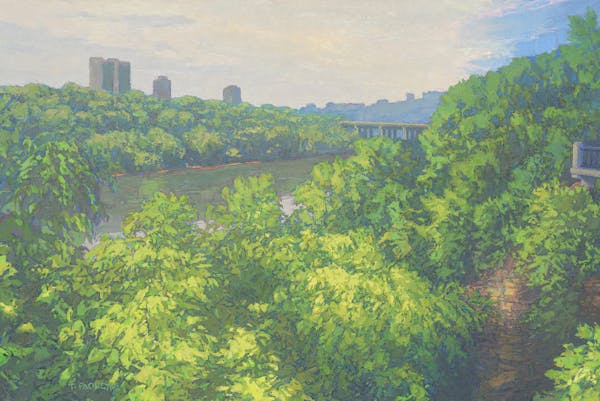 In his painting &#x201c;The Green Gorge,&#x201d; Thomas Paquette depicts a Mississippi River vista that is part of a 72-mile national park running thr